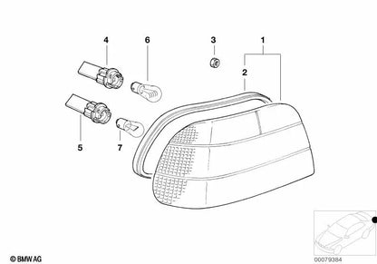 Piloto trasero derecho para BMW Serie 7 E38 (OEM 63218381250). Original BMW.