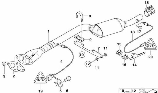 Upper Escape Rohr OEM 18203422989 für BMW E83. Original BMW.