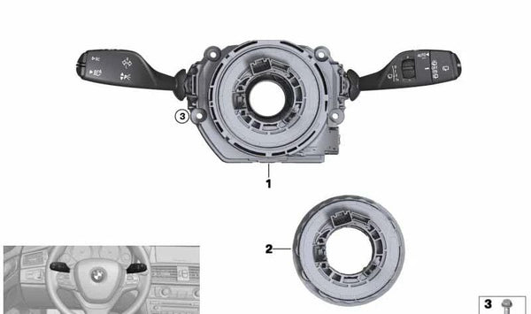 Centro de Control de Columna de Dirección para BMW X4 F26, X6 F16, F86 (OEM 61316833422). Original BMW