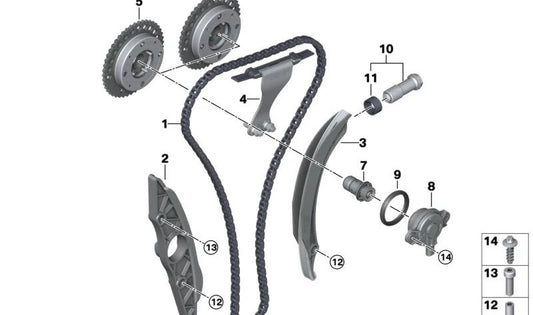 Oema Escape Camsopsory 11368695712 per BMW F70, U06, G20, G21, G22, G23, G26, G60, G61, G68, U11, U12, U10, G45, G06, F65, F66, U25. BMW originale.