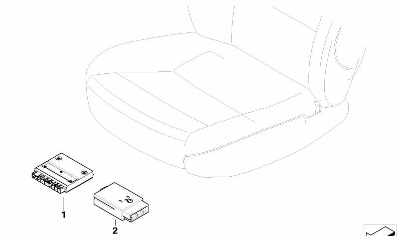 Módulo de Asiento para BMW Serie 1 E81, E82, E87N, E88, Serie 3 E90N, E91N, E92N, E93N, X1 E84, Z4 E89 (OEM 61359264974). Original BMW