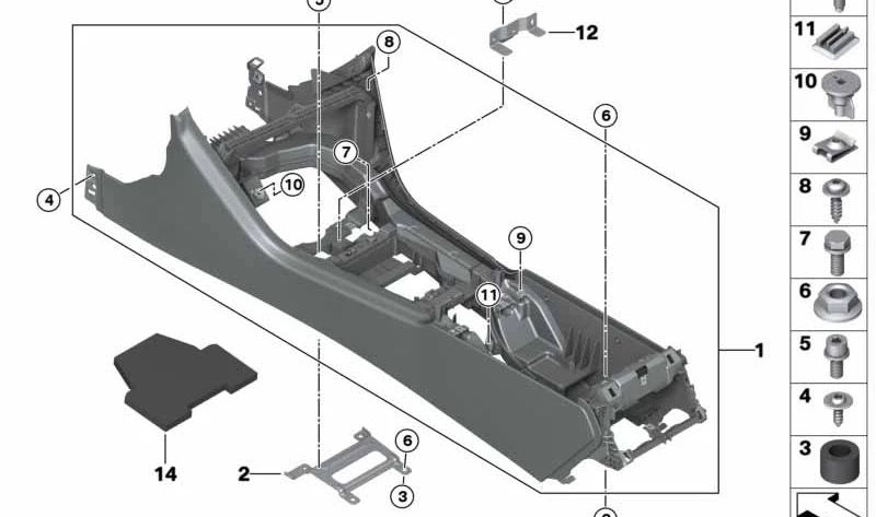 Distanciador para BMW Serie 7 G11, G12, Serie 8 F91, F92, G14, G15 (OEM 51169359644). Original BMW.