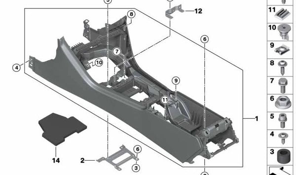 Distanciador para BMW Serie 7 G11, G12, Serie 8 F91, F92, G14, G15 (OEM 51169359644). Original BMW.