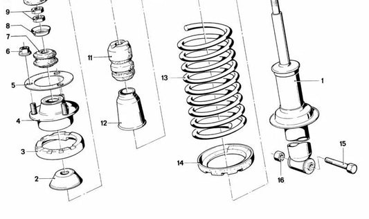 Suspensionsfeder OEM 33531119513 für BMW E23. Original BMW.