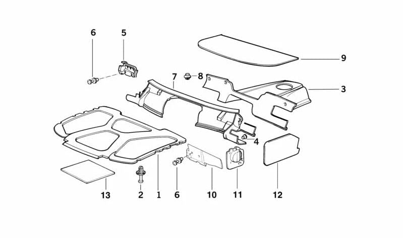 Clip de sujeción OEM 51488122437 para BMW E36. Original BMW.