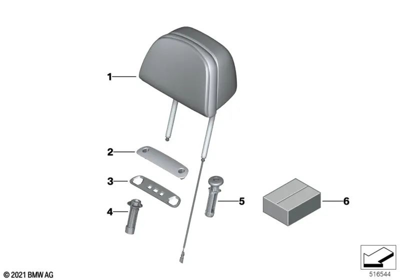 Reposacabezas Confort de Cuero para BMW X5 G05, G05N, X6 G06, G06N, X7 G07, G07N (OEM 52107497642). Original BMW.