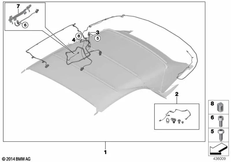 Linker Kinematikbox-Kabelbaum für BMW F23 (OEM 54347421829). Original BMW