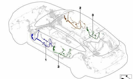 Seitenverkabelung des OEM -Begleiters 61129325908 für BMW F36. Original BMW.