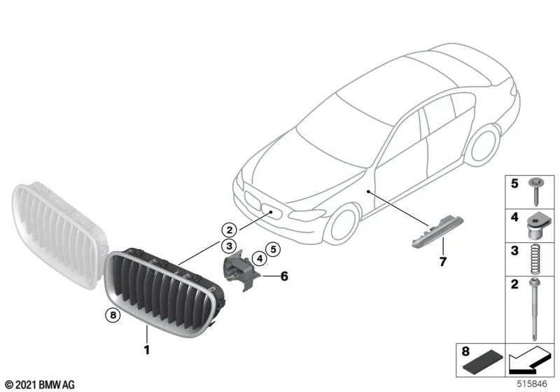 Tornillo de Ajuste para BMW F07, F18, F10, F11, F06, F12, F01, F02 (OEM 07147220824). Original BMW.