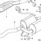 Schwarz verchromte Auspuffblende für BMW E60N (OEM 18307839270). Original BMW.