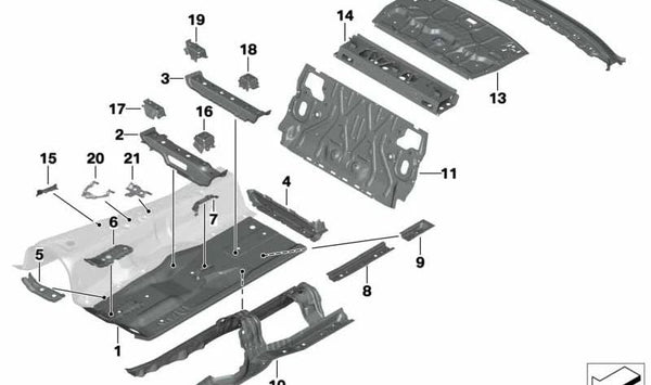 Consola del asiento trasero izquierda para BMW F90, G30, G31, G38, G32, G11, G12 (OEM 41007401589). Original BMW