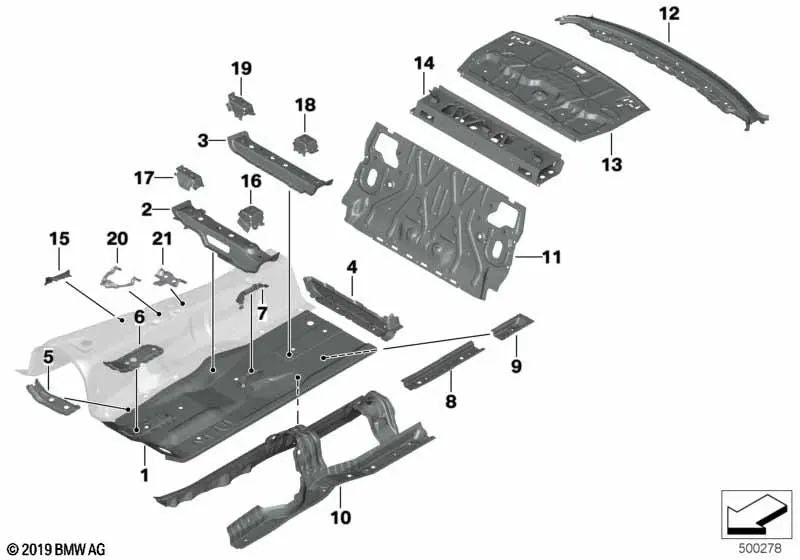 Consola del asiento delantero izquierdo para BMW Serie 5 F90, G30, G31 Serie 6 G32 Serie 7 G11, G12 (OEM 41007401587). Original BMW