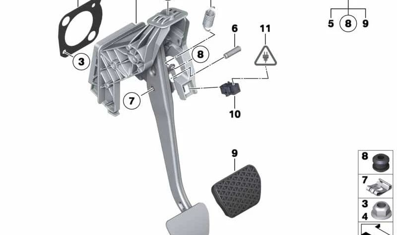 Complete Pedal Set for BMW X5 E70, F15, F85, X6 E71, F16 (OEM 35006791901). Original BMW