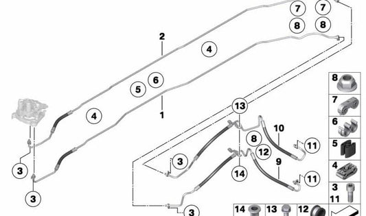 OEM -Druckrohr 37106796808 für BMW F12, F13. Original BMW.