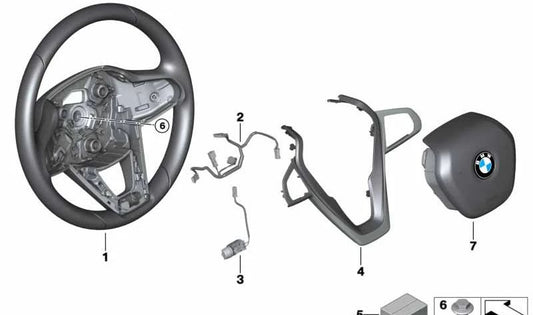 OEM -Lederlenkrad 32307950721 für BMW 3 G20 -Serie, G21. Original BMW