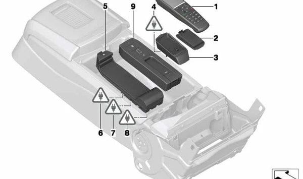 Base de Carga para Controlador Bluetooth para BMW F01, F02, F04 (OEM 84109134343). Original BMW