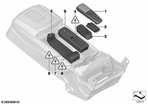 Auricular de control para BMW Serie 5 F18, F18N Serie 7 F01, F01N, F02, F02N, G11, G11N, G12, G12N (OEM 84109343399). Original BMW.