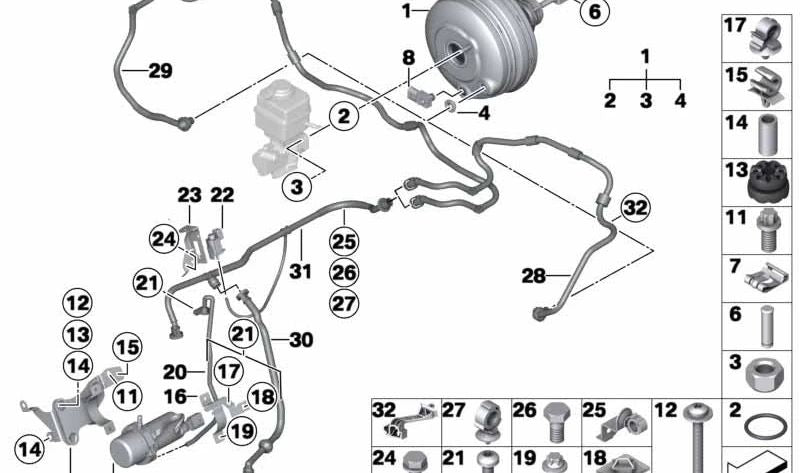 Tubo de vacío para BMW Serie 5 F10, F01N (OEM 11667600122). Original BMW