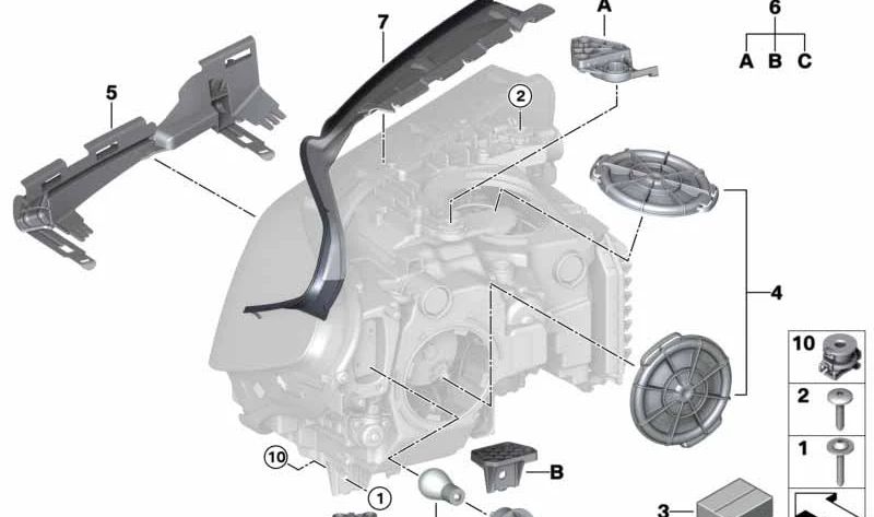 Reparaturkit für Izquierdo Faro OEM 63117214945 für BMW F90, G30, G31, G38. Original BMW.