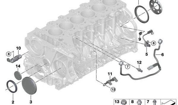 Válvula hidráulica para BMW E81, E82, E87N, E88, F87N, E90, E91, E92, E93, F80, F82, F83, E60N, E61N (OEM 11417584990). Original BMW