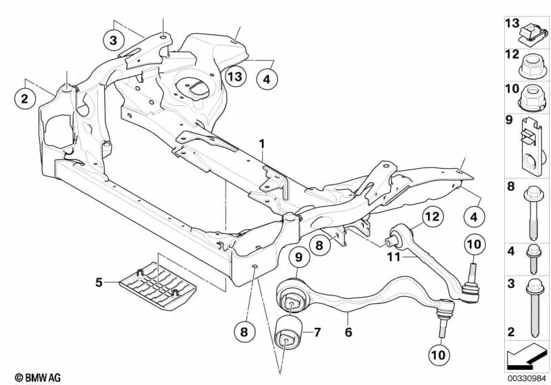 Soporte de gato para BMW Serie 1 E81, E82, E87, E87N, E88, Serie 3 E93, E93N, X1 E84, Z4 E89 (OEM 31116761462). Original BMW.