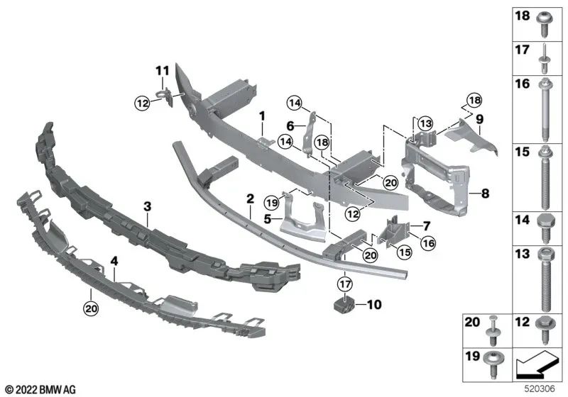 Front lower shock absorber for BMW G70 (OEM 51118081740). Original BMW.