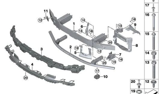 Front Support for BMW 7 Series G70 (OEM 51119464061). Genuine BMW.