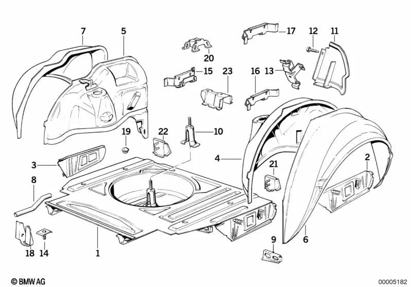 Vordere Kraftstofftankhalterung für BMW E30 (OEM 41121922723). Original BMW