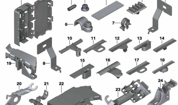 Soporte de conexión eléctrica gris OEM 61138369185 para BMW Series 1 (E81, E82, E87, E88, F20, F21, G42, G87), Series 3 (E90, E91, E92, E93, F30, F31, F34, F35, G20, G21, G28, G80, G81), Series 4 (F32, F33, F36, F82, G22, G23, G26, G82, G83), Serie