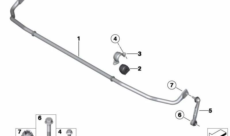 OEM Heckstabilisierungsstange 33556888086 für BMW G08. Original BMW.