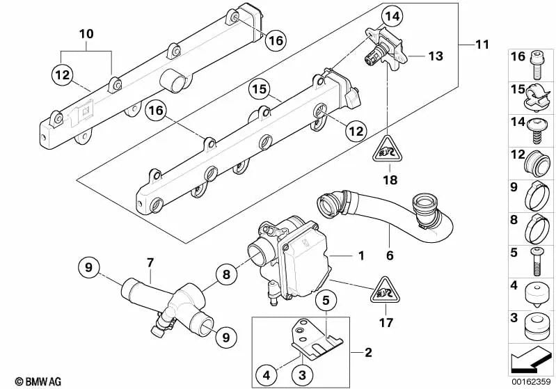 Leselaufleiste für BMW Serie 3 E90, E90N, E92, E92N, E93, E93N (OEM 13417838261). Original BMW.