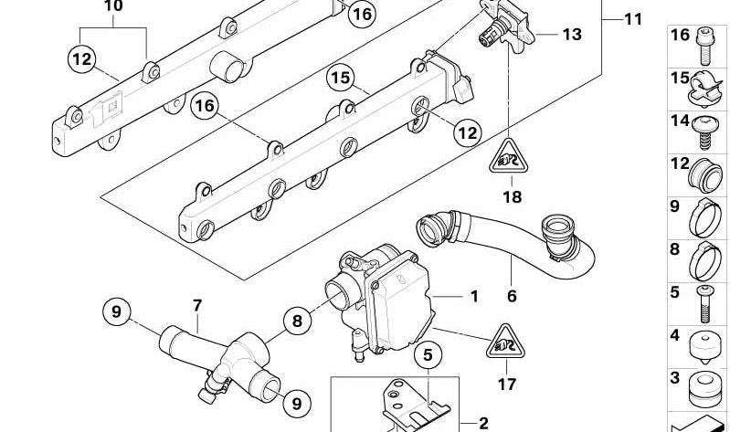 Junta para BMW Serie 3 E90, E92, E93 (OEM 13417838262). Original BMW