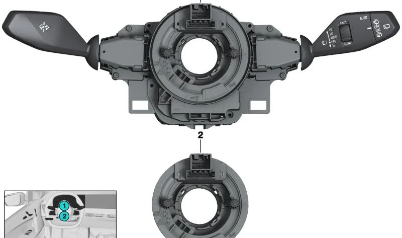 Spiral module of the airbag OEM 61315A332C4 for BMW U06, G60, G61, G68, G90, G70, U11, U12, U10, I20. Original BMW.