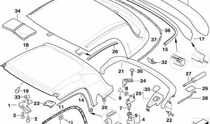 Guide de fenêtre gauche pour BMW (OEM 54218410461). BMW d'origine