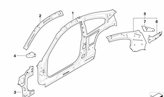 Marco lateral interior derecho para BMW E63 (OEM 41217275666). Original BMW