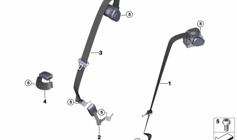 Correa inferior trasera izquierda para BMW Serie 6 G32, G32N (OEM 72117382247). Original BMW