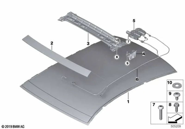 Accionamiento Techo Panorámico para BMW G38, G12, G16 (OEM 67617416906). Original BMW