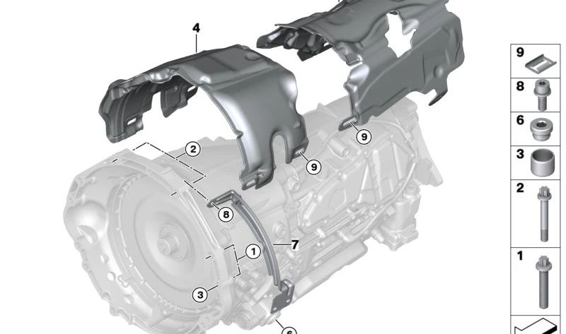 Carcasa acústica delantera OEM 24149845320 para BMW G90, G09. Original BMW.