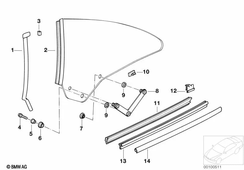 Junta derecha para BMW E31 (OEM 51361970060). Original BMW