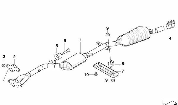 Amortiguador de vibraciones para BMW E46 (OEM 18307518424). Original BMW