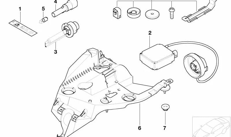 Soporte de faro delantero derecho OEM 63128387096 para BMW Z8 (E52). Original BMW