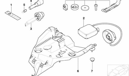 Soporte de faro delantero derecho OEM 63128387096 para BMW Z8 (E52). Original BMW