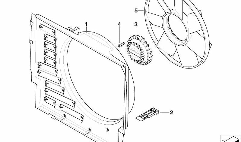 Carcasa de ventilador OEM 17112248480 para BMW Serie 7 (E65, E66). Original BMW.