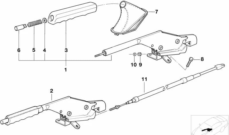 Cubierta de palanca de freno de mano para BMW E36 (OEM 34412227560). Original BMW