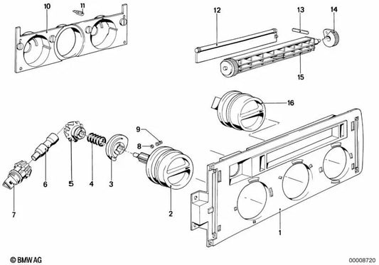 Botón de Temperatura para BMW Serie 6 E24 (OEM 64111360310). Original BMW