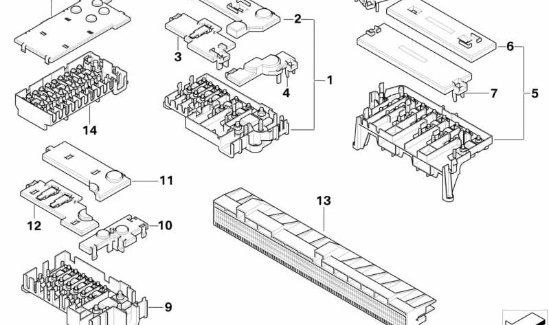 COUVERTURE DE FUSE BOX OEM 61138370643 pour BMW E39, E38. BMW d'origine.