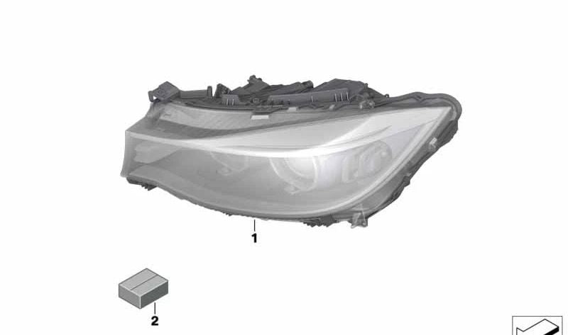 Left Headlight for BMW 3 Series F34 (OEM 63117355551). Original BMW