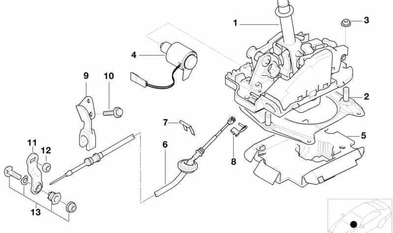 STEPTRONIC OEM Mudança de alavanca 25167515427 para BMW 3 E46 Series. BMW original