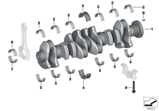 Lager 2 (grün) für BMW 1er F20N, F21N, F40, 2er F22, F22N, F23, F23N, F44, G42, 3er F30N, F31N, F34N, G20, G20N, G21, G21N, 4er F32, F32N , F33, F33N, F36, F36N, G22, G23, G26, Serie 5 G30, G30N, G31, G31N, G38, G60, Serie 6 G32, G32N,