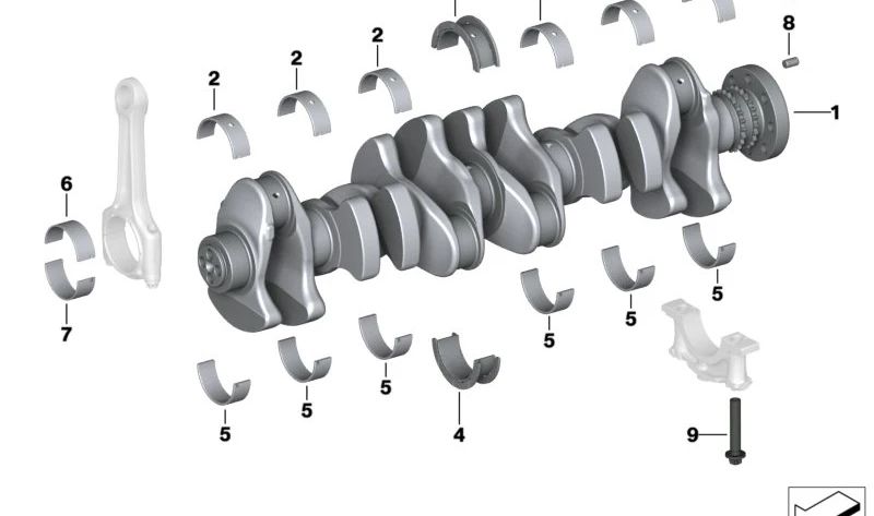 Cáscara de rodamiento guía 3 (marrón) para BMW Serie 1 F40, F70, Serie 2 F44, G42, Serie 3 G20N, G21N, Serie 4 G22N, G23N, G26N, Serie 5 G60, Serie 7 G70, X1 U11, U12, X2 F39, U10, X3 G01, G45, X4 G02, X5 G05, G18, X6 G06N, X7 G07N, XM G09, MINI F54N, F60